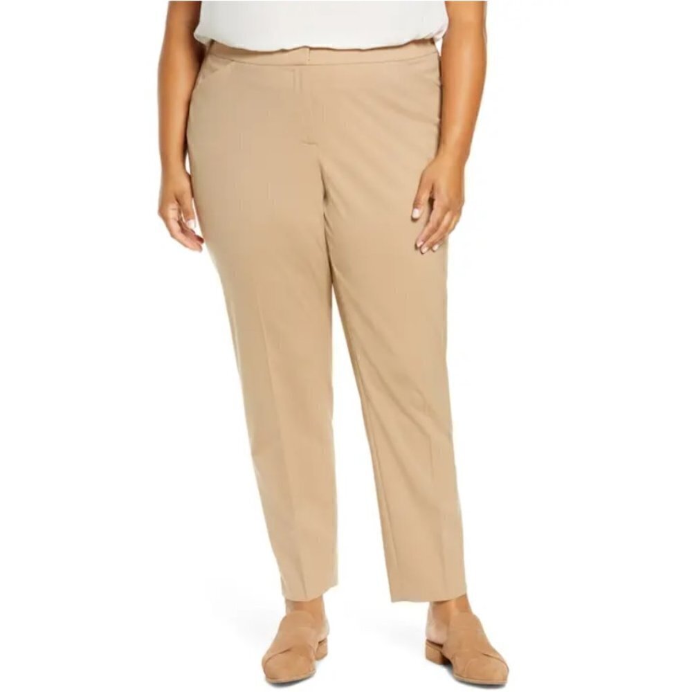 Lafayette 148 Beige Wool Blend Stretch Pants 12